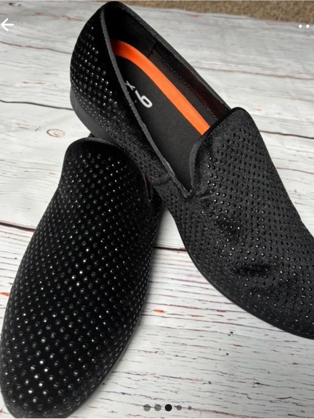 Mix No. 6 Black Crystal-Studded Slip-On Loafers